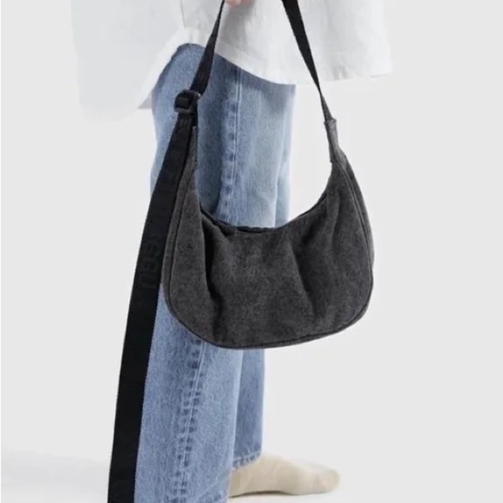 BAGGU deadstock Small Denim Crescent Bag